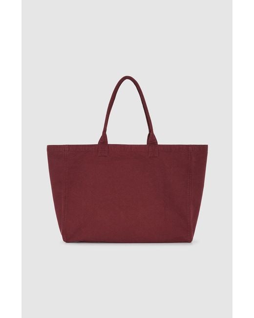 Anine Bing Red Leo Canvas Tote Collegiate