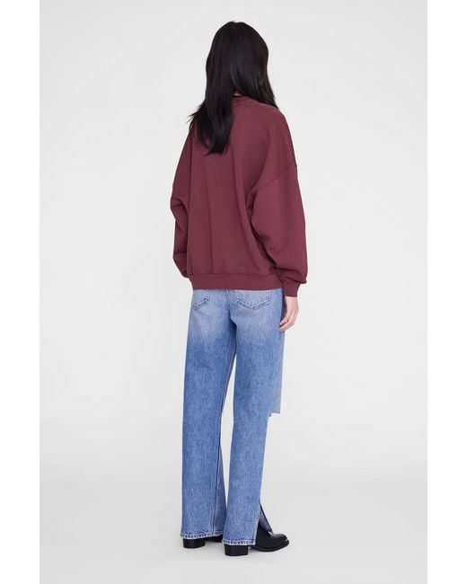 Anine Bing Red Miles Sweatshirt Letterman