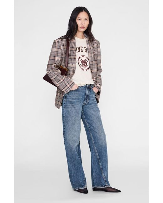 Anine Bing Blue Jaylin Tee Collegiate