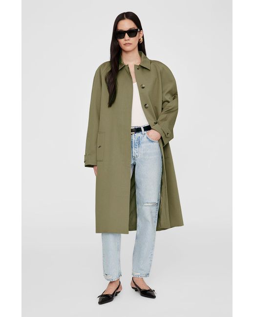 Anine Bing Green Randy Oversized Trench