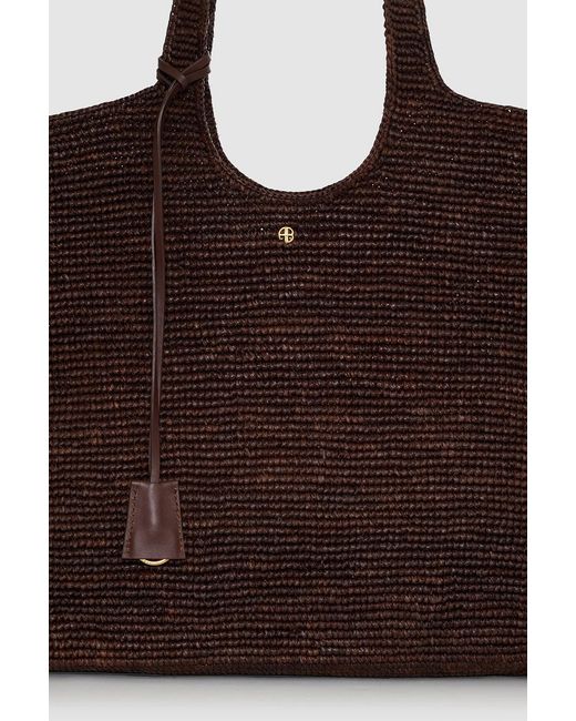 Anine Bing Brown Lili Tote Raffia
