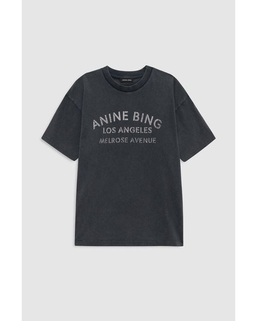 Anine Bing Blue Cade Tee Melrose Stencil