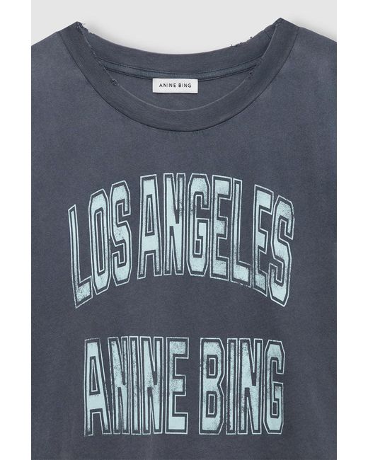 Anine Bing Blue Johnny Cropped Tee