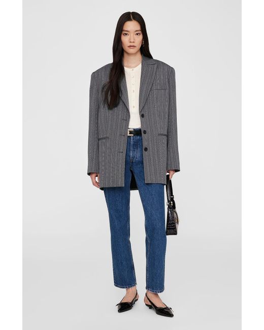 Anine Bing Blue Katrin Long Sleeve Sweater