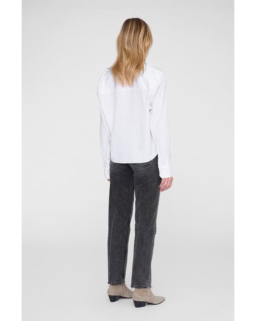 Anine Bing White Essie Cropped Shirt