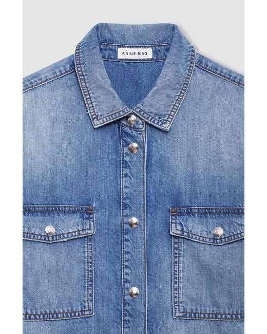 Anine Bing Blue Paxton Shirt