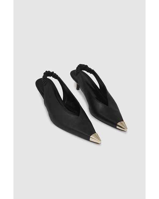 Anine Bing Black Nina Heels With Metal Toe Cap
