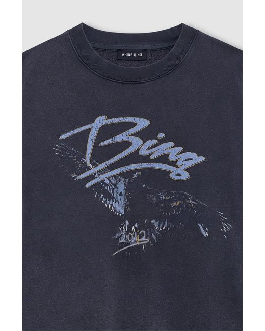 Anine Bing Blue Spencer Sweatshirt Eagle