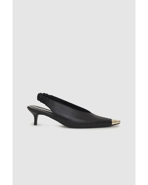 Anine Bing Black Nina Heels With Metal Toe Cap