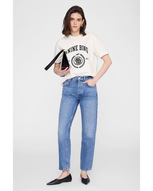 Anine Bing Blue Jaylin Tee Collegiate