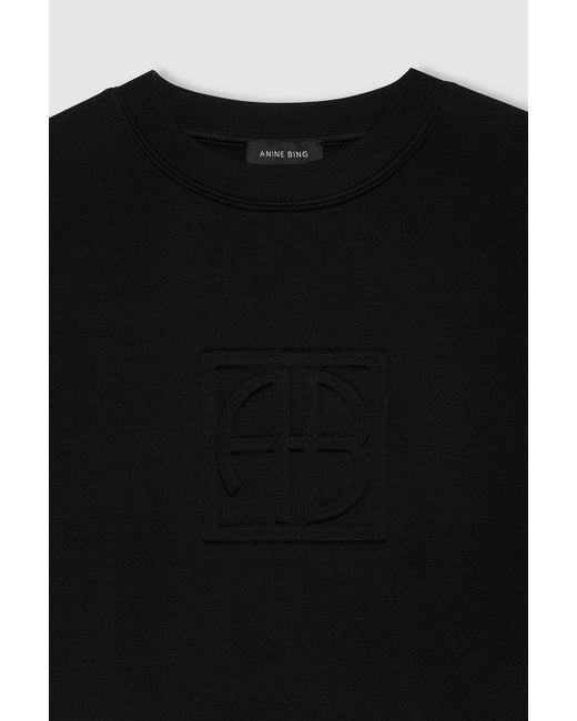 Anine Bing Blue Alto Sweatshirt With Framed Monogram