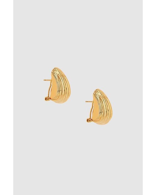 Anine Bing Metallic Ribbed Earrings