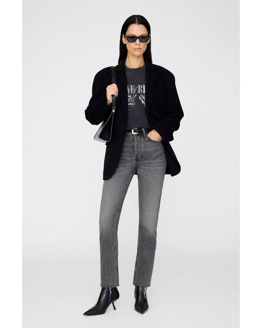 Anine Bing Black Spencer Sweatshirt Leopard