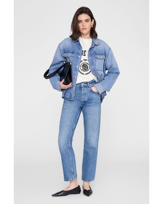 Anine Bing Blue Jaylin Tee Collegiate