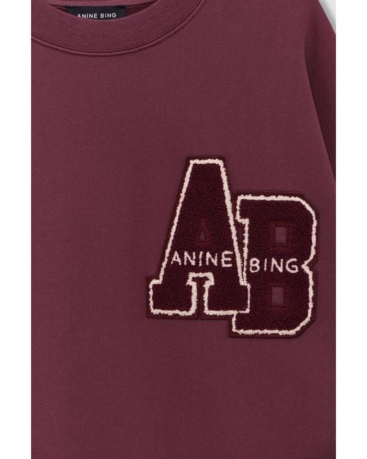 Anine Bing Red Miles Sweatshirt Letterman