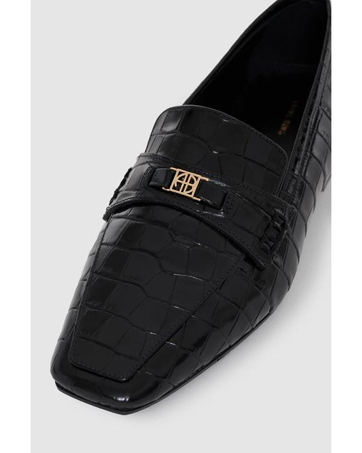 Anine Bing Black Freya Loafers Monogram