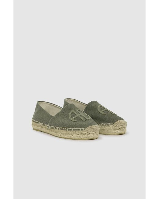 Anine Bing Green Paloma Espadrilles