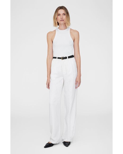 Anine Bing White Carrie Pant
