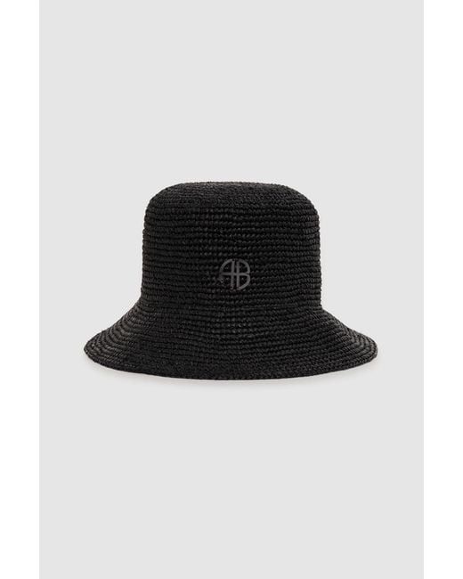 Anine Bing Black Cabana Bucket Hat