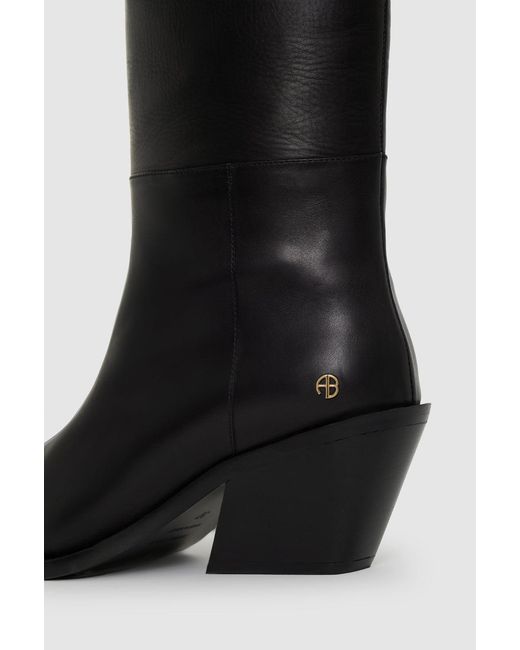 Anine Bing Black Tall Tania Soft Boots Smooth Leather