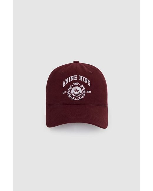 Anine Bing Red Jeremy Baseball Collegiate Cap