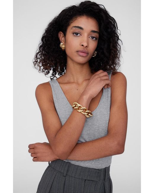 Anine Bing Metallic Chunky Chain Bracelet