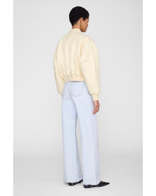 Anine Bing White Cropped Leon Bomber