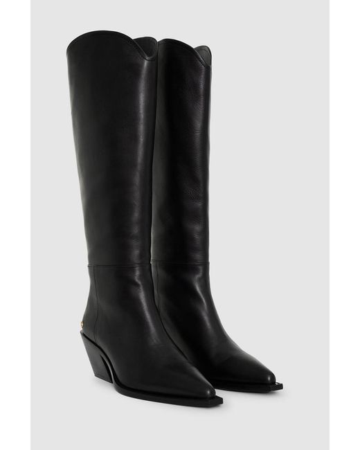 Anine Bing Black Tall Tania Soft Boots Smooth Leather
