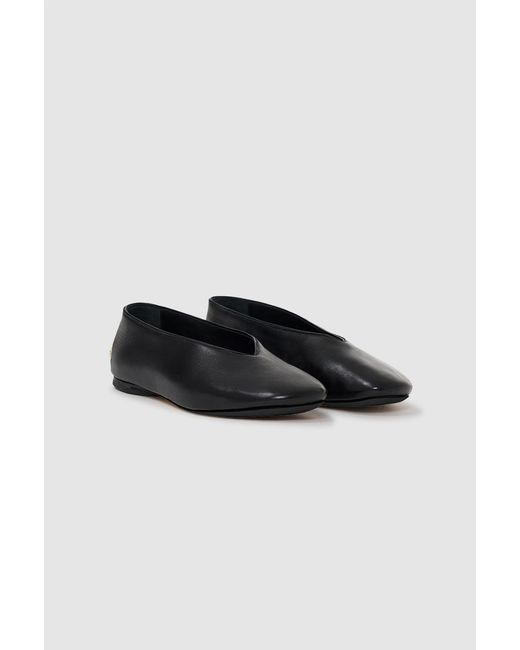Anine Bing Black Ana Flats Smooth Leather