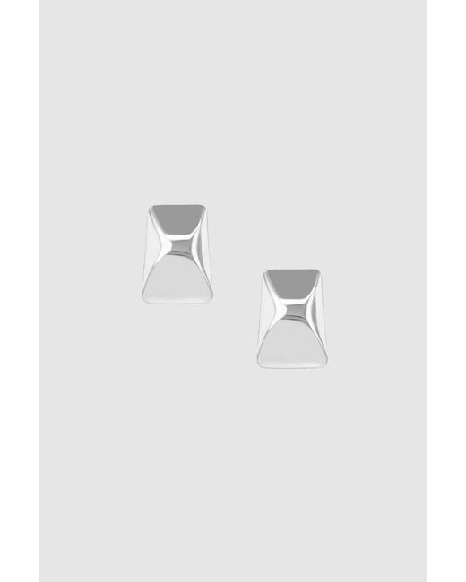 Anine Bing Blue Curved Rectangle Earrings