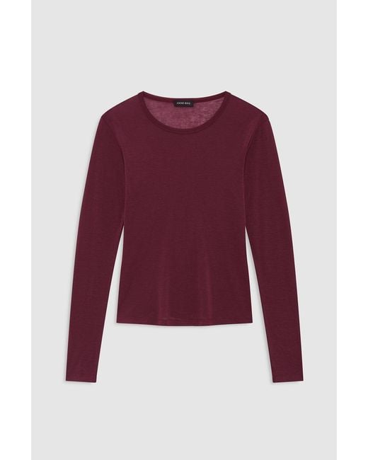 Anine Bing Blue Sylvie Long Sleeve Tee