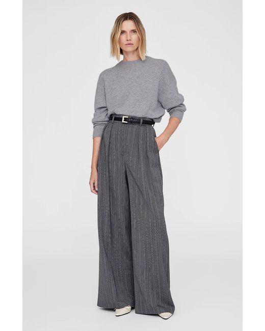 Anine Bing Gray Lee Crew Sweater