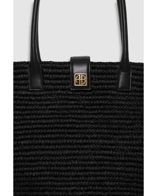 Anine Bing Black Lou Tote Monogram