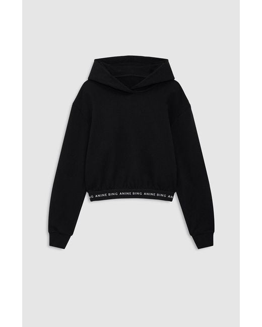 Anine Bing Blue Dany Cropped Hoodie