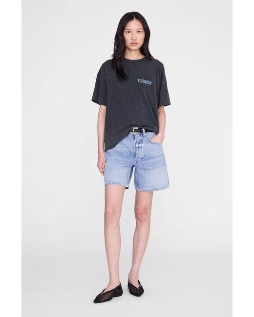 Anine Bing Blue Cade Tee Palm