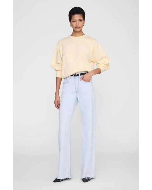 Anine Bing White Harry Shrunken Sweatshirt