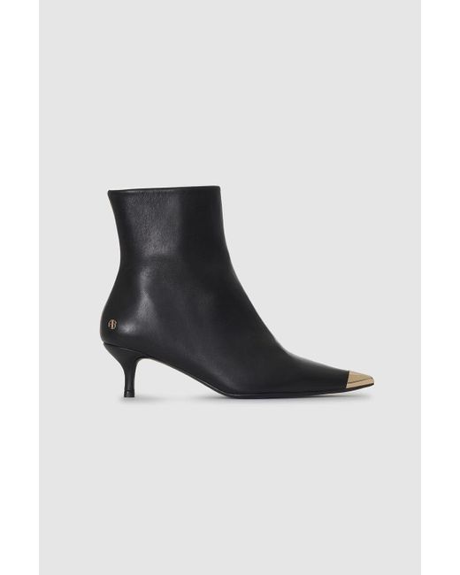 Anine Bing Black Gia Boots With Metal Toe Cap