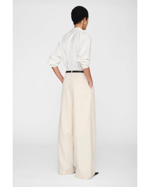 Anine Bing Natural Essie Cropped Shirt