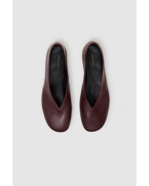 Anine Bing Purple Ana Flats Smooth Leather