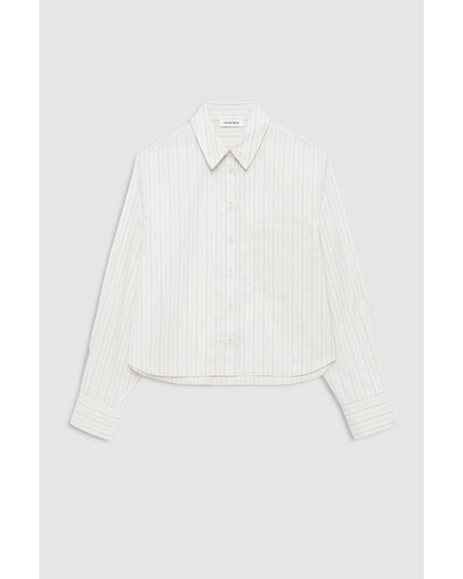 Anine Bing Natural Essie Cropped Shirt