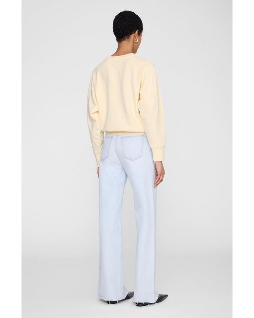 Anine Bing White Harry Shrunken Sweatshirt