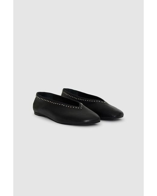 Anine Bing Black Ana Flats Studs