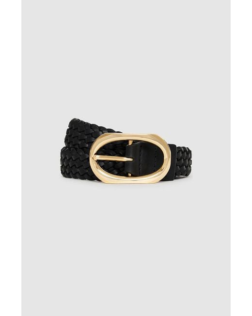 Anine Bing Black Signature Link Braided Belt