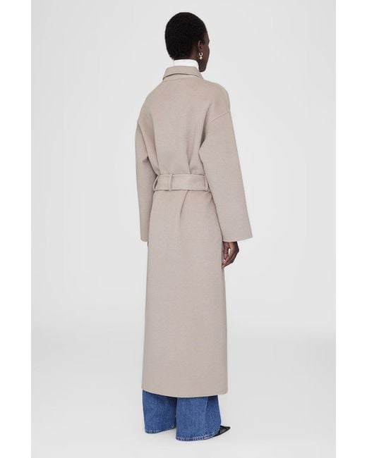 Anine Bing Dylan Maxi Coat in Natural Lyst UK