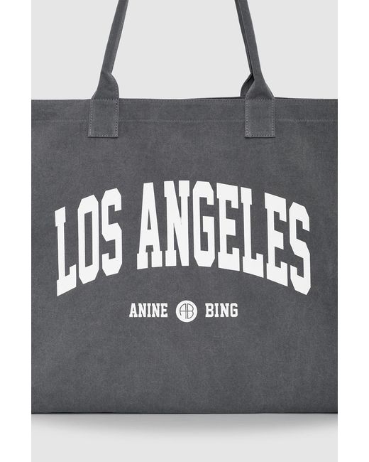 Anine Bing Gray Leo Canvas Tote Los Angeles University