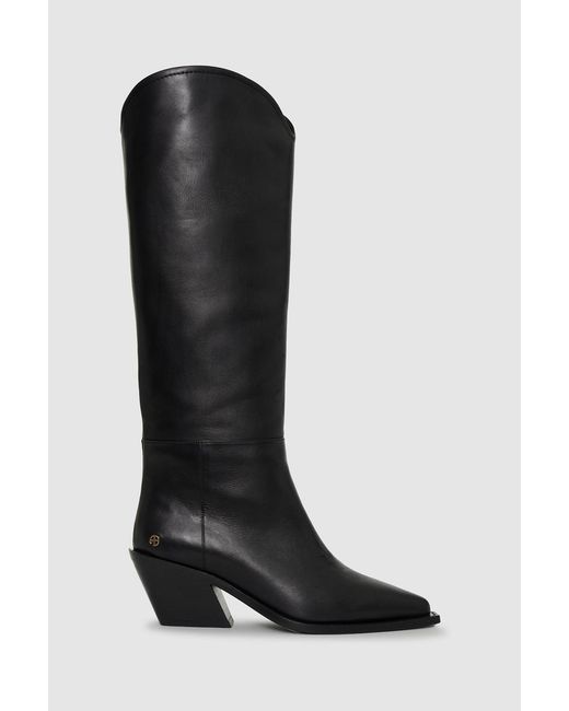 Anine Bing Black Tall Tania Soft Boots Smooth Leather