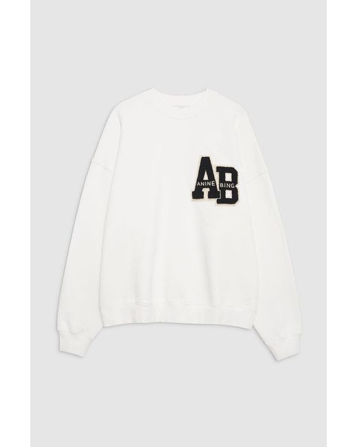 Anine Bing Blue Miles Oversized Sweatshirt Letterman