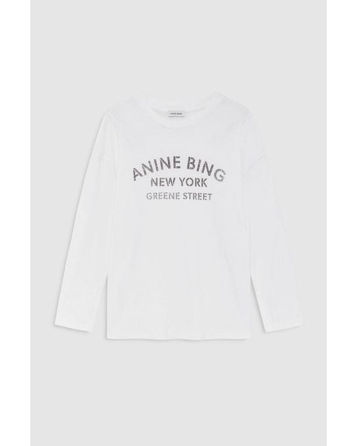 Anine Bing Blue Ivan Long Sleeve New York Stencil