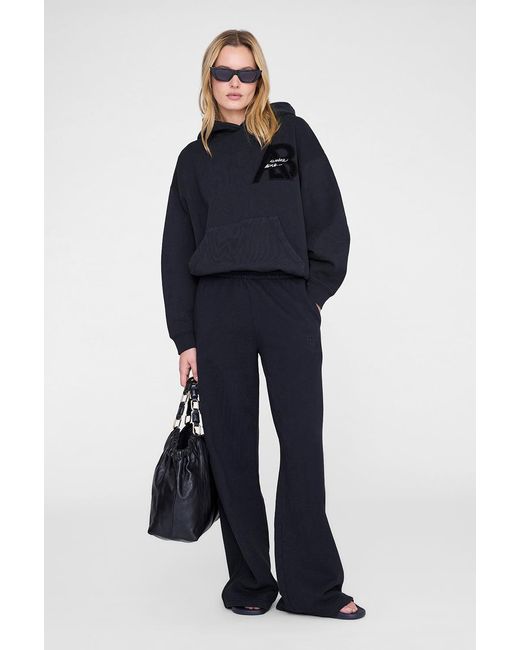 Anine Bing Black Kacey Sweatpant Monogram