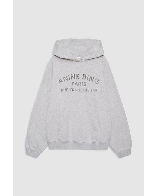 Anine Bing Blue Harvey Sweatshirt Paris Stencil